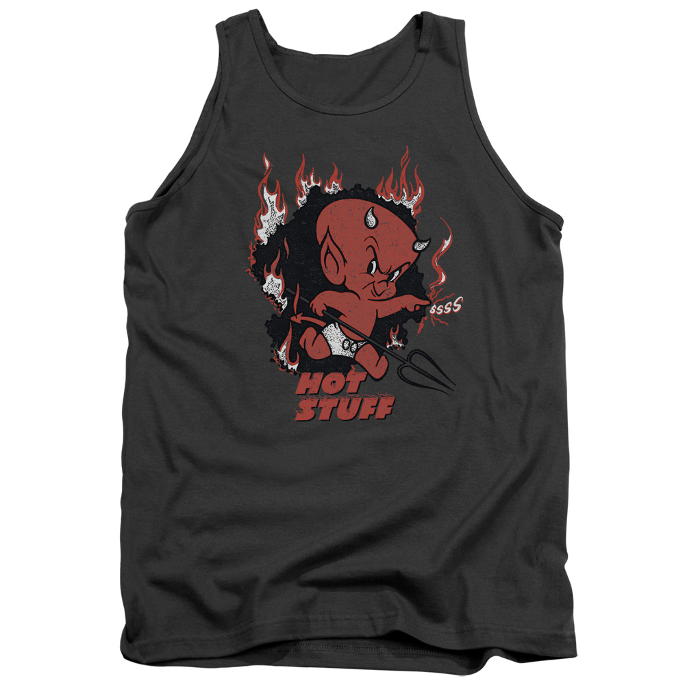 DRM138-TK-2 Hot Stuff Singe Adult Tank Top, Charcoal - Medium
