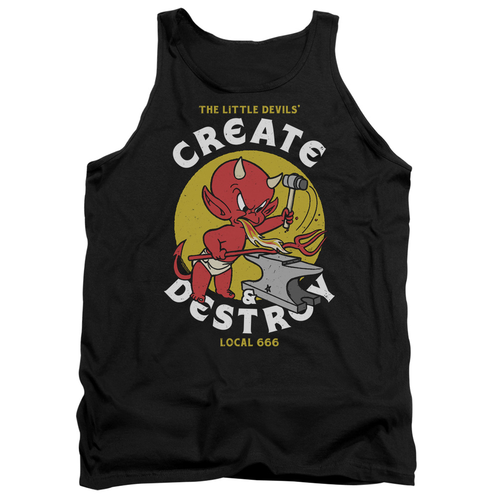 DRM344-TK-2 Hot Stuff Local Devils Adult Tank Top, Black - Medium