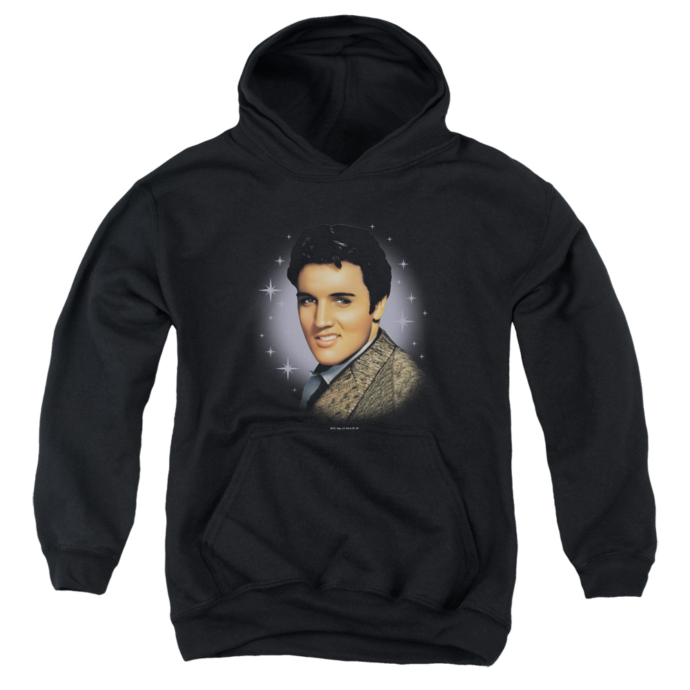 ELV269-YFTH-2 Elvis Presley Starlite Youth Hooded Sweatshirt, Black - Medium