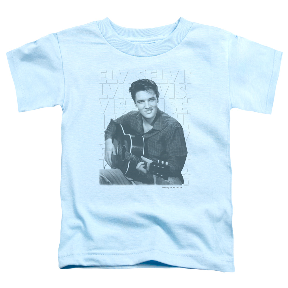 ELV461-TT-2 Elvis Presley Repeat Toddler Short Sleeve T-Shirt, Light Blue - Medium 3T