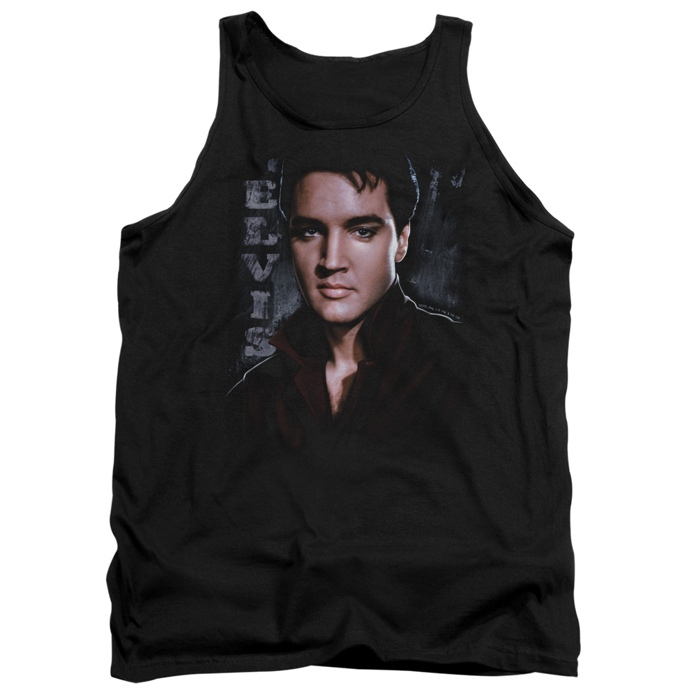 ELV287-TK-2 Elvis Presley Tough Adult Tank Top, Black - Medium
