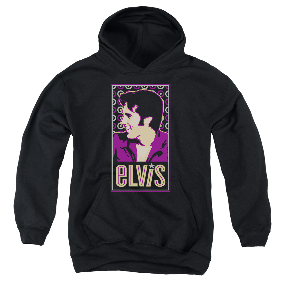 ELV601-YFTH-2 Elvis Presley Elvis Is Youth Hooded Sweatshirt, Black - Medium
