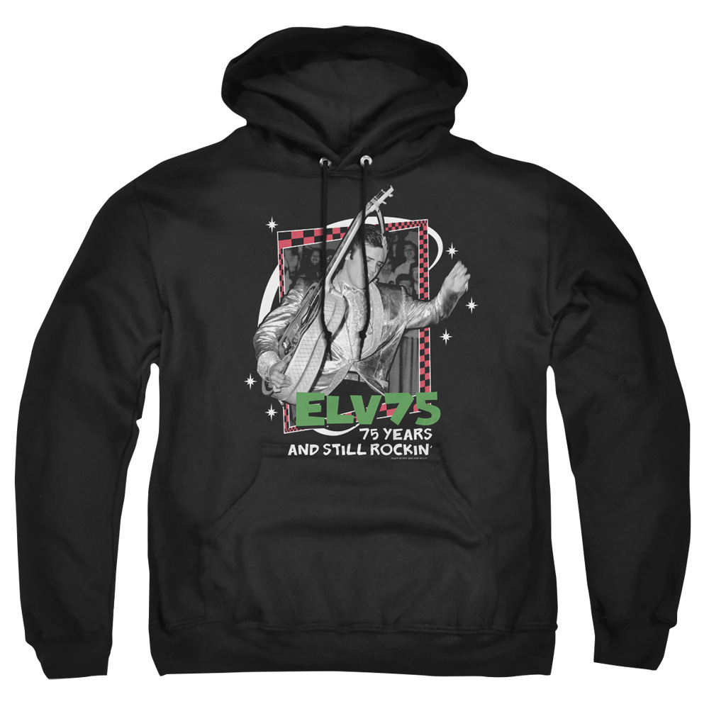 ELV684-AFTH-7 Elvis Presley Still Rockin Adult Pullover Hoodie, Black - 4X
