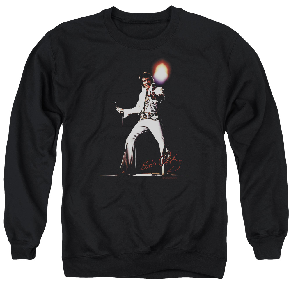 ELV727-AS-2 Elvis Presley Glorious Adult Crewneck Sweatshirt, Black - Medium