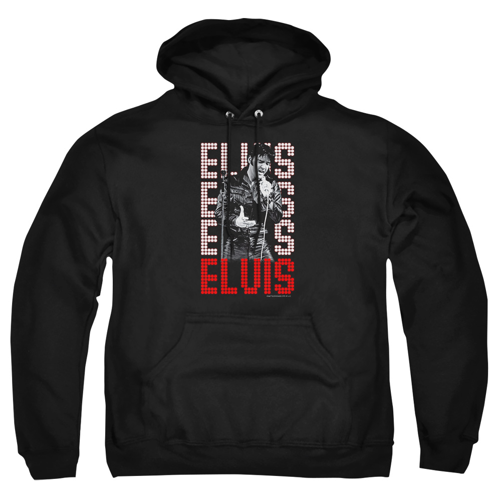 ELV769-AFTH-2 Elvis Presley 1968 Adult Pullover Hoodie, Black - Medium