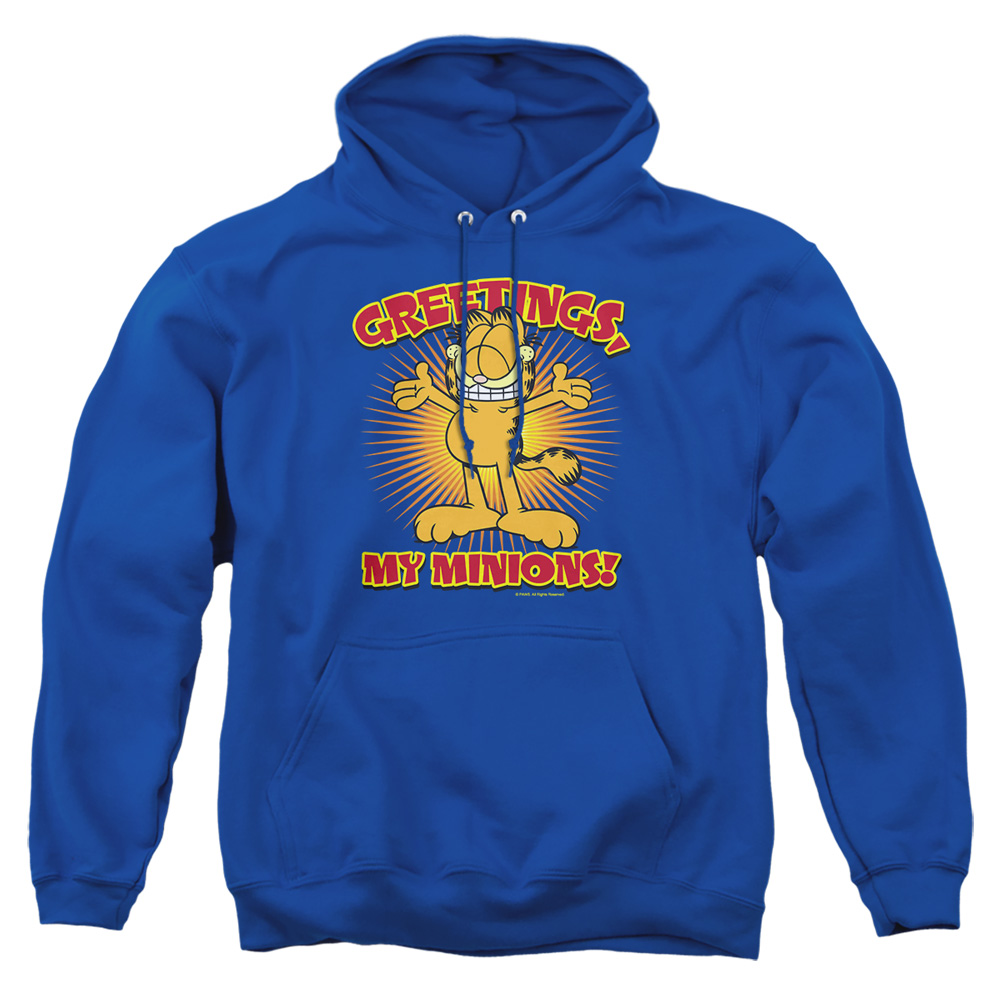 GAR442-AFTH-2 Garfield Minions Adult Pullover Hoodie, Royal - Medium