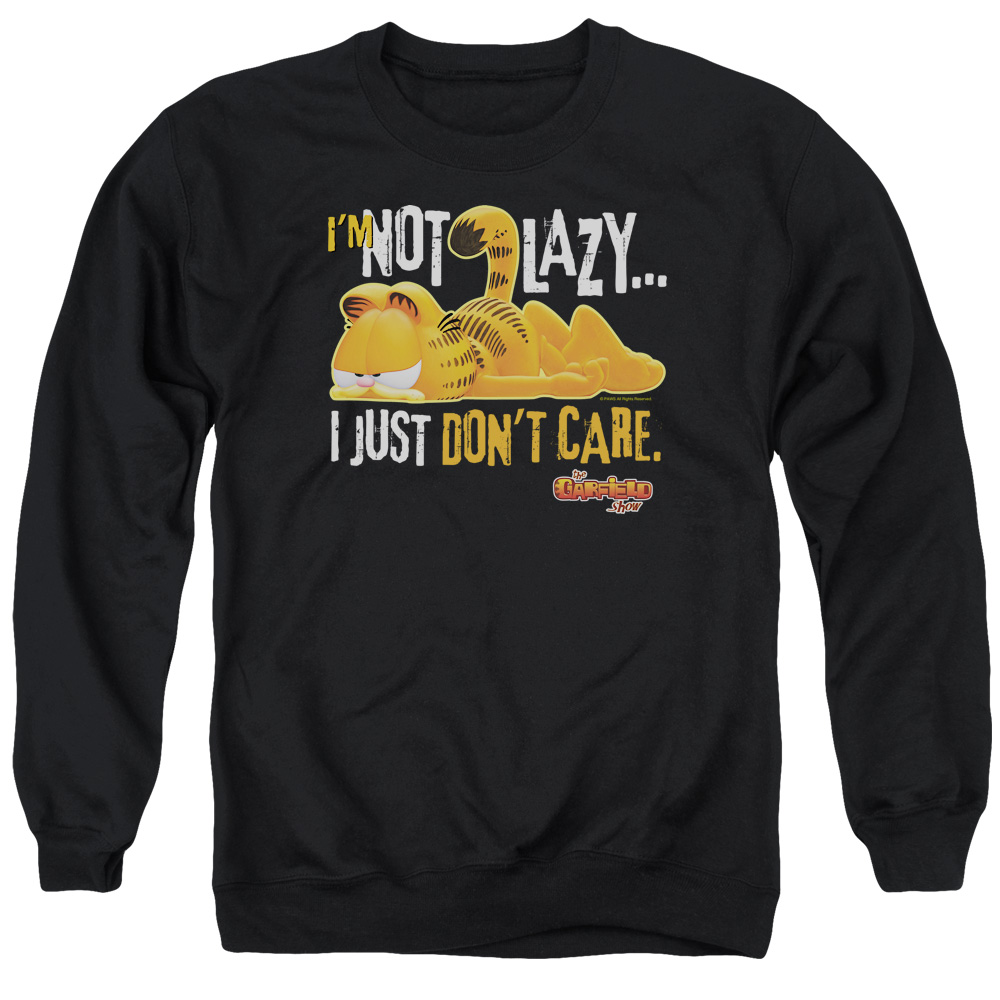 GAR453-AS-2 Garfield Not Lazy Adult Crewneck Sweatshirt, Black - Medium