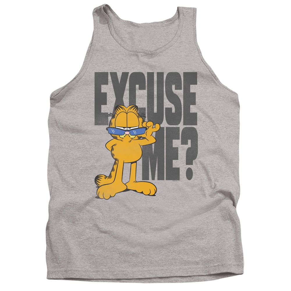 GAR717-TK-2 Garfield Excuse Me Adult Tank Top, Athletic Heather - Medium