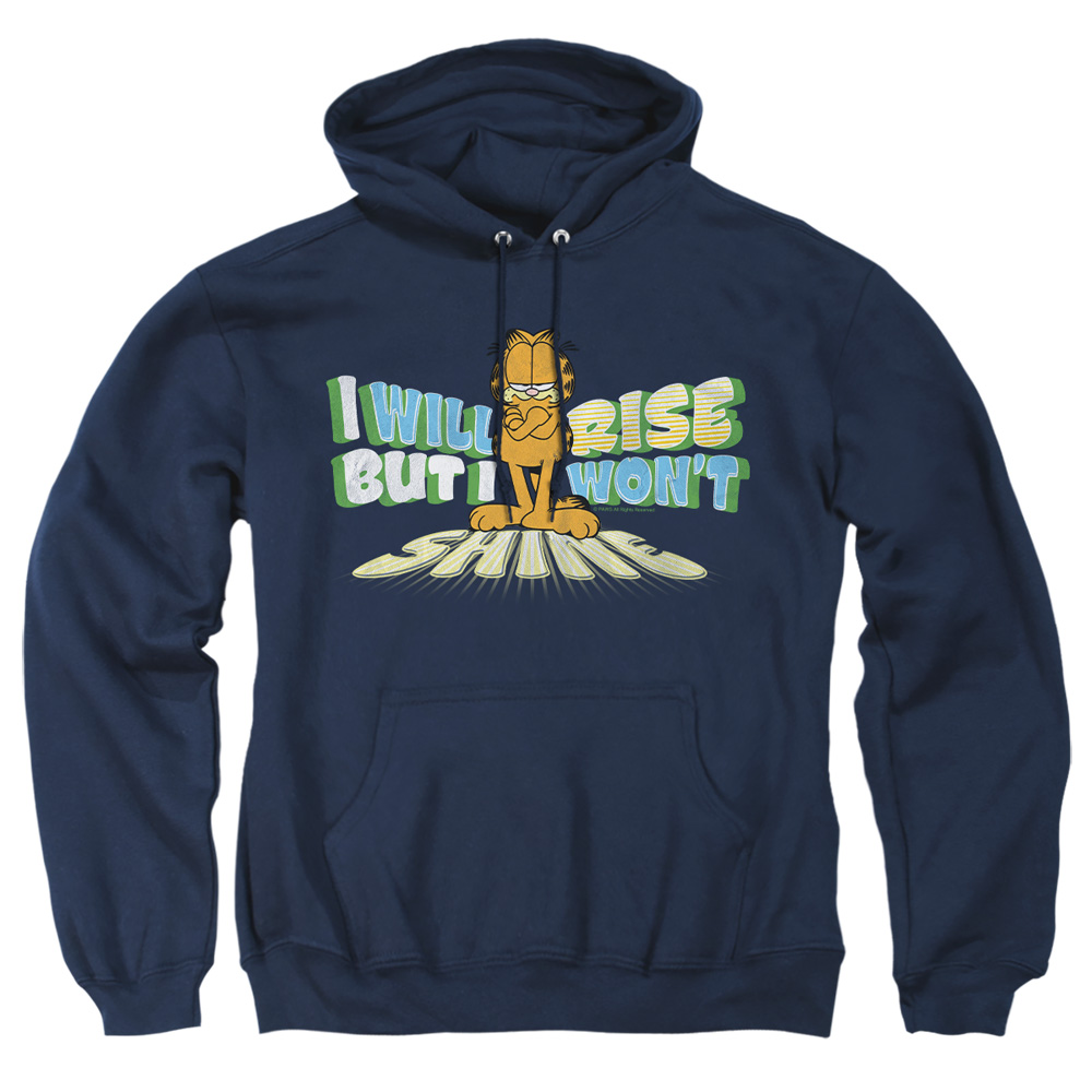 GAR501-AFTH-2 Garfield Rise Not Shine Adult Pullover Hoodie, Navy - Medium
