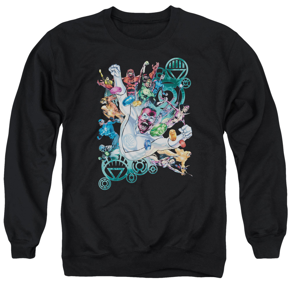 GL278-AS-2 Green Lantern Unite Adult Crewneck Sweatshirt, Black - Medium