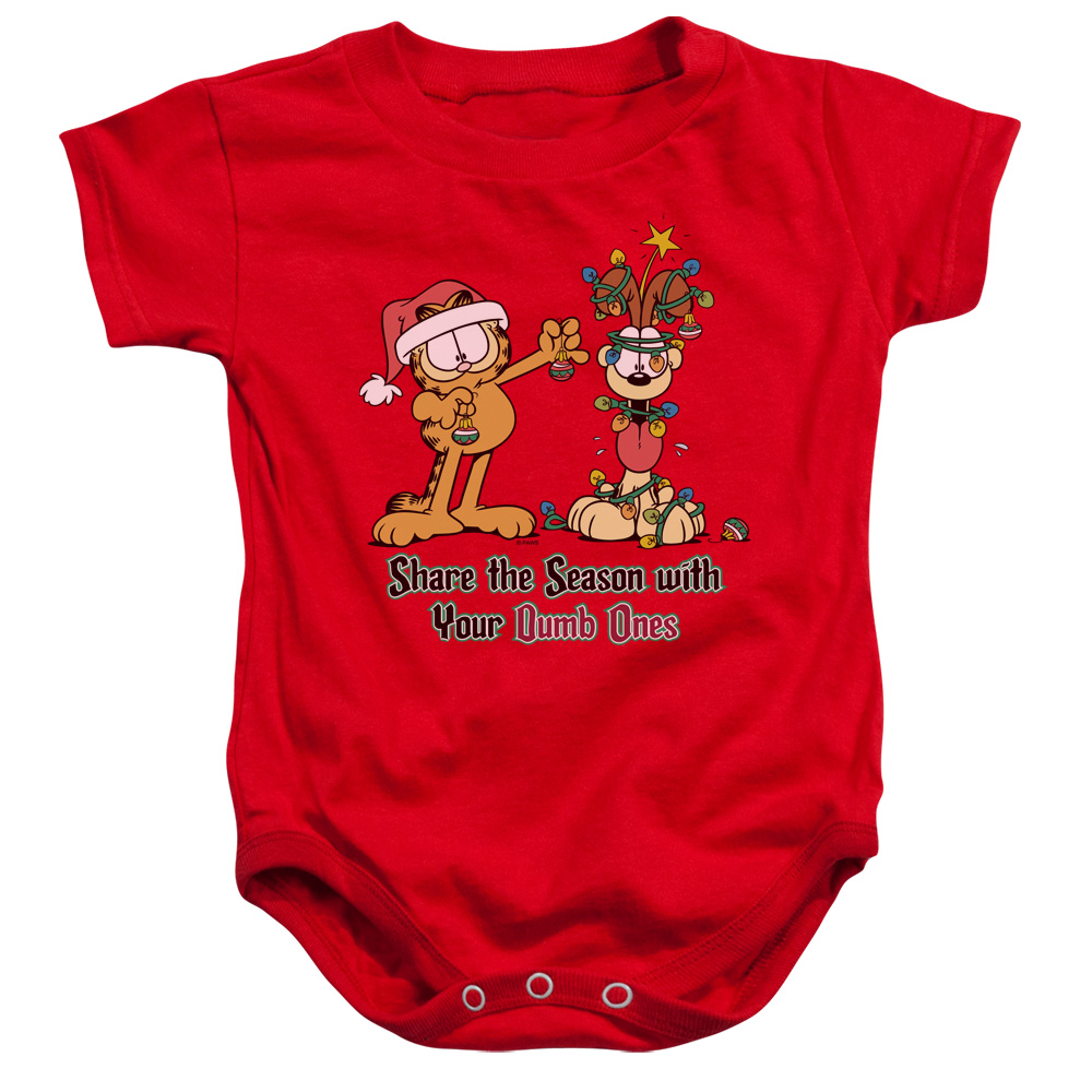 GAR311-SS-2 Garfield Share The Season Infant Snapsuit, Red - Medium - 12 Month