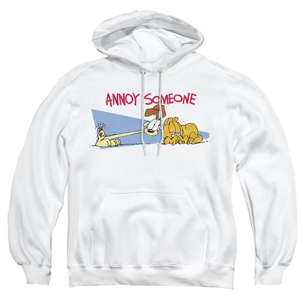 GAR407-AFTH-6 Garfield Annoy Someone Adult Pullover Hoodie, White - 3X