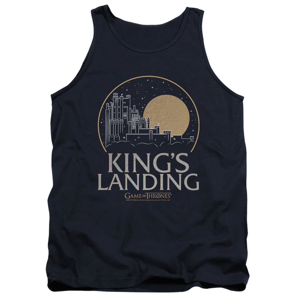 GOT123-TK-3 Game of Thrones Kings Landing Adult Tank Top, Navy - Large
