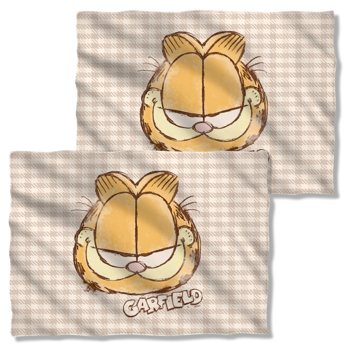 GAR534FB-PLO1-0 Garfield Watercolor Front Back Print Pillow Case, White - 20 x 28 in.