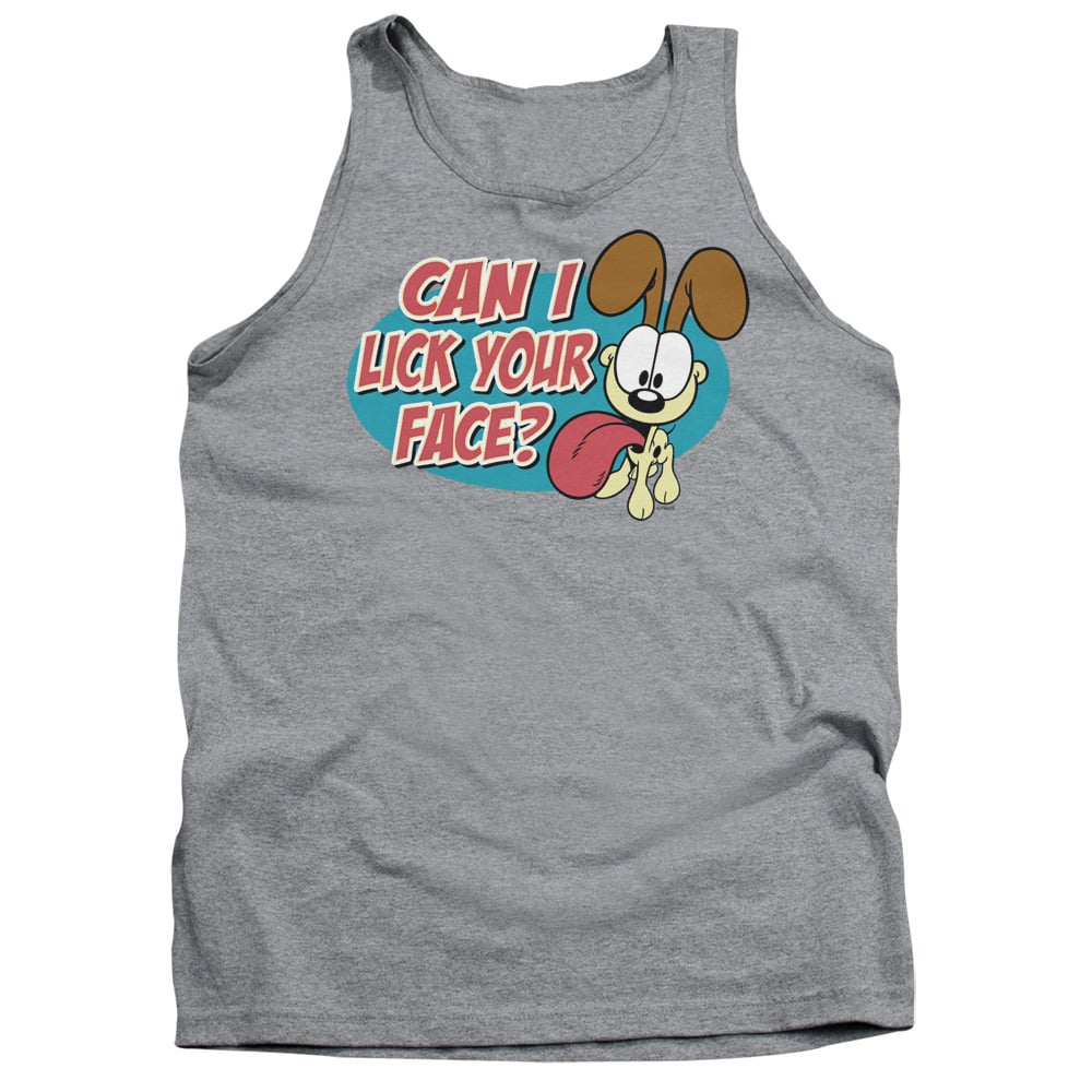 GAR420-TK-4 Garfield Question Adult Tank Top, Athletic Heather - Extra Large