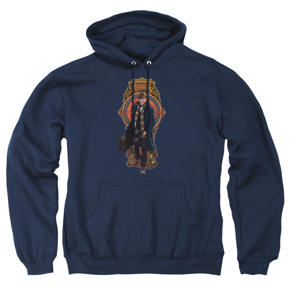 WB241-AFTH-5 Fantastic Beasts T Scamander Adult Pullover Hoodie, Navy - 2X