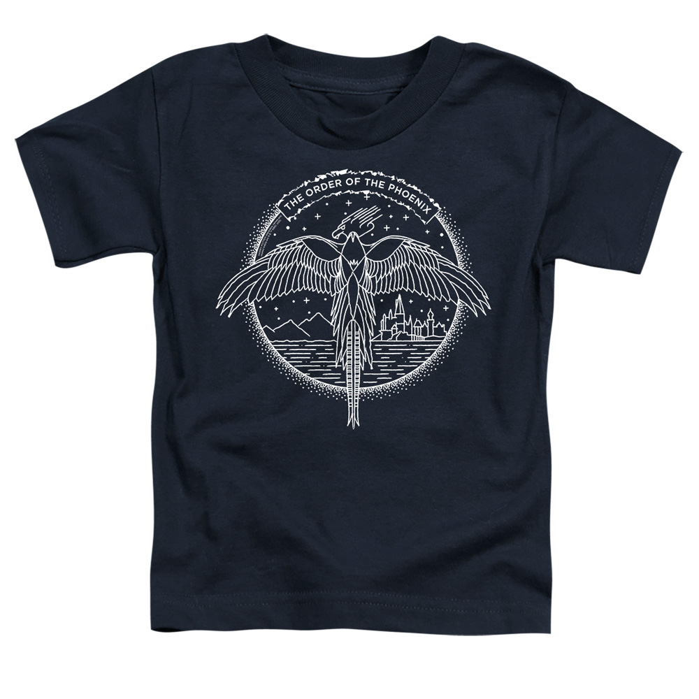 HP8365-TT-3 Harry Potter The Order of the Phoenix Circle Line Art Toddler Short Sleeve T-Shirt, Navy - Large 4T