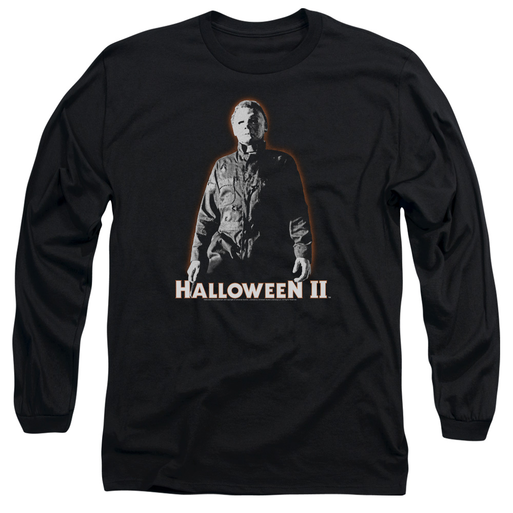 UNI392-AL-1 Halloween II Michael Myers Adult Long Sleeve T-Shirt, Black - Small
