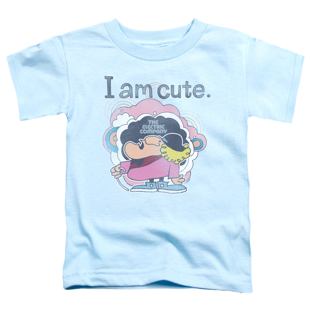 ELC104-TT-2 Electric Company I Am Cute Toddler Short Sleeve T-Shirt, Light Blue - Medium 3T