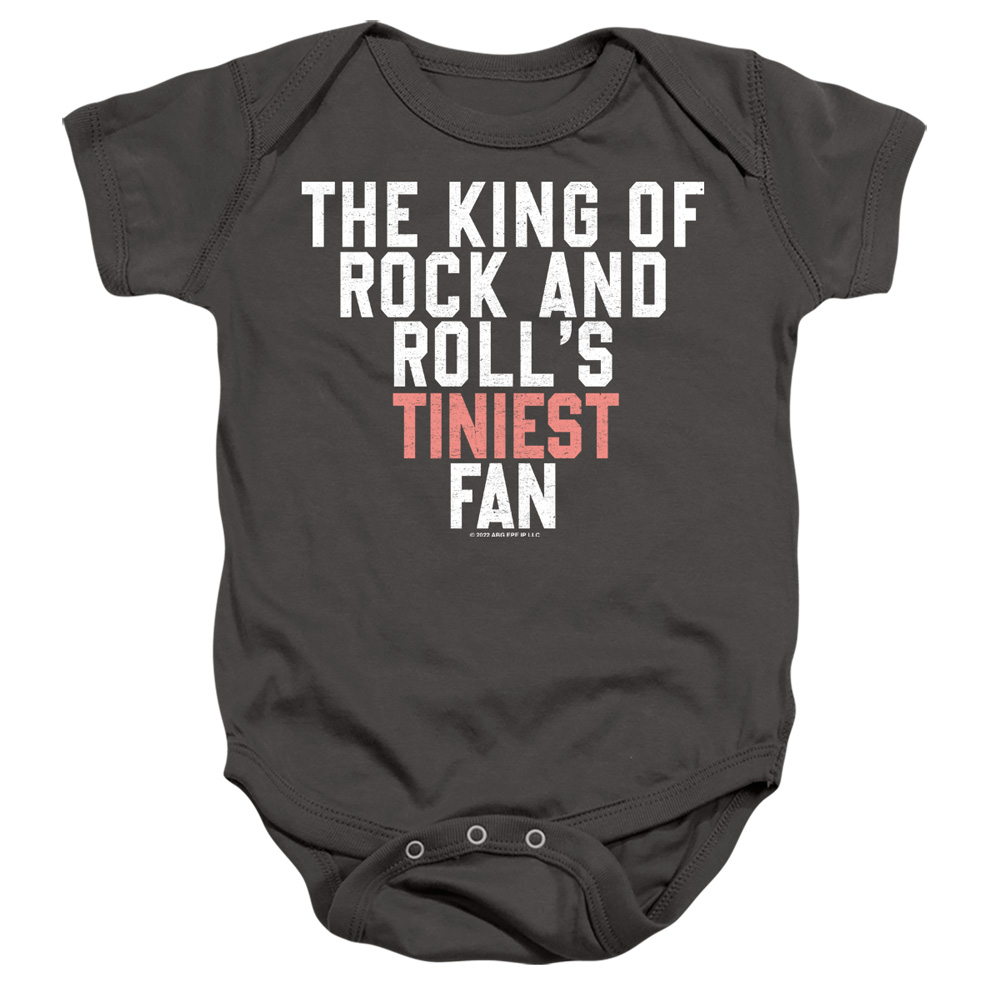 ELV1011-SS-2 Elvis Tiniest Fan Infant Snapsuit, Charcoal - Medium - 12 Month