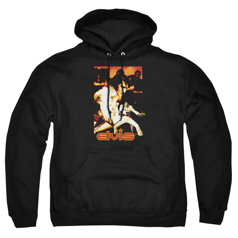 ELV596-AFTH-2 Elvis Presley Showman Adult Pullover Hoodie, Black - Medium