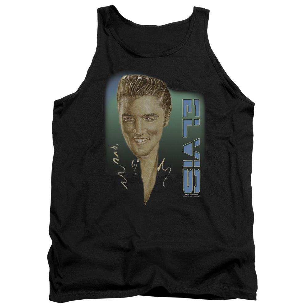 ELV587-TK-2 Elvis Presley Elvis 56 Adult Tank Top, Black - Medium