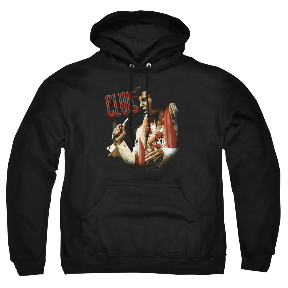 ELV602-AFTH-2 Elvis Presley Soulful Adult Pullover Hoodie, Black - Medium