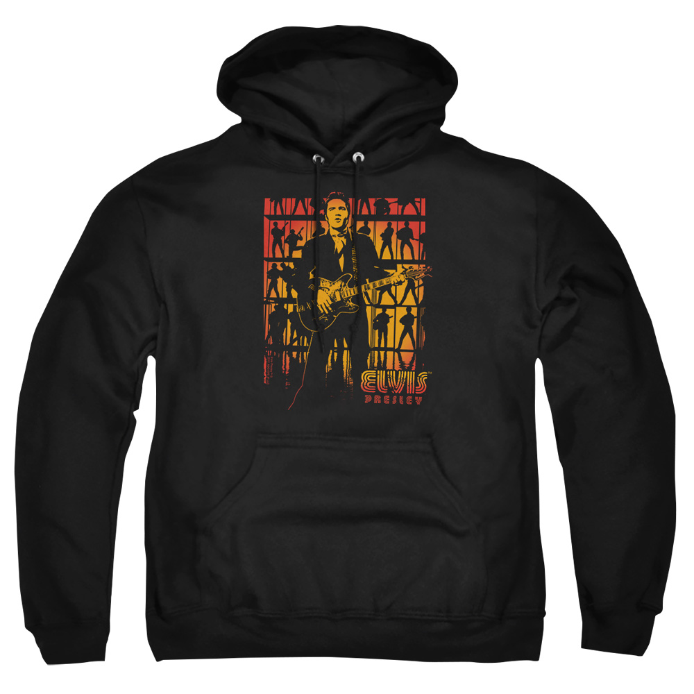 ELV604-AFTH-5 Elvis Presley Comeback Spotlight Adult Pullover Hoodie, Black - 2X