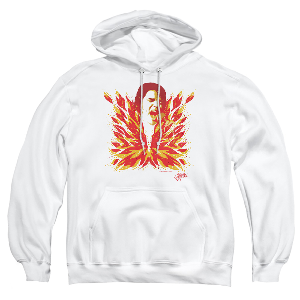 ELV569-AFTH-2 Elvis Presley His Latest Flame Adult Pullover Hoodie, White - Medium