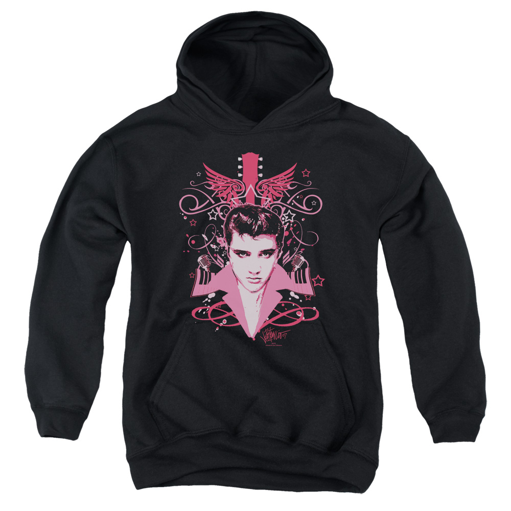 ELV575-YFTH-2 Elvis Presley Lets Face It Youth Hooded Sweatshirt, Black - Medium