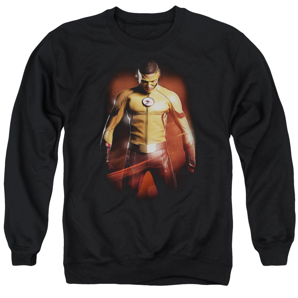 FLSH122-AS-3 Flash Kid Flash Adult Crewneck Sweatshirt, Black - Large