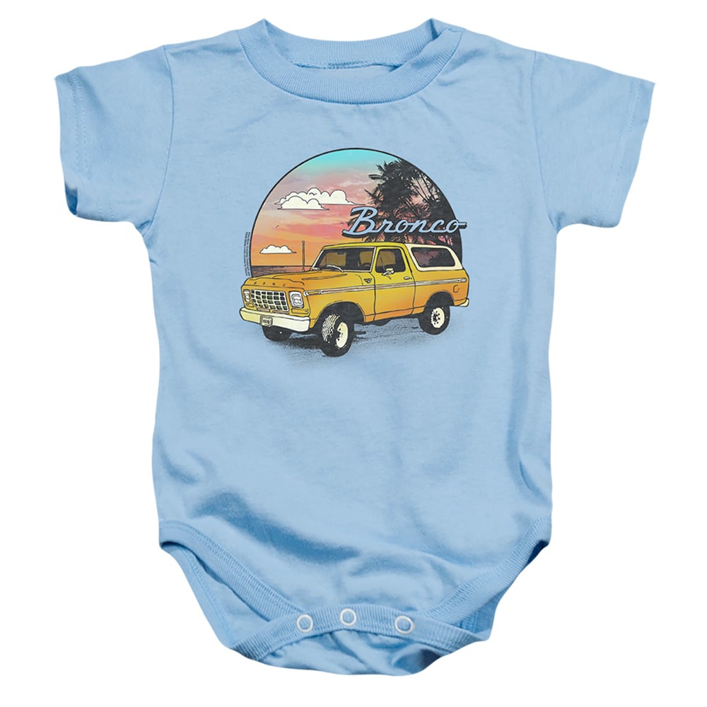 FORD10001-SS-4 Ford Bronco at the Beach Infant Snapsuit, Light Blue - Extra Large - 24 Month
