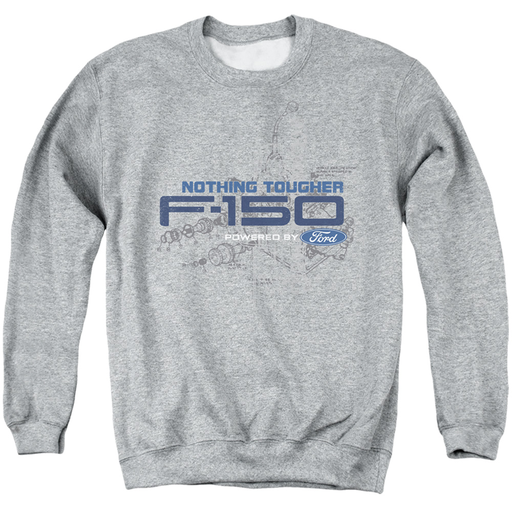 FORD162-AS-3 Ford Trucks Engine Schematic Adult Crewneck Sweatshirt, Athletic Heather - Large