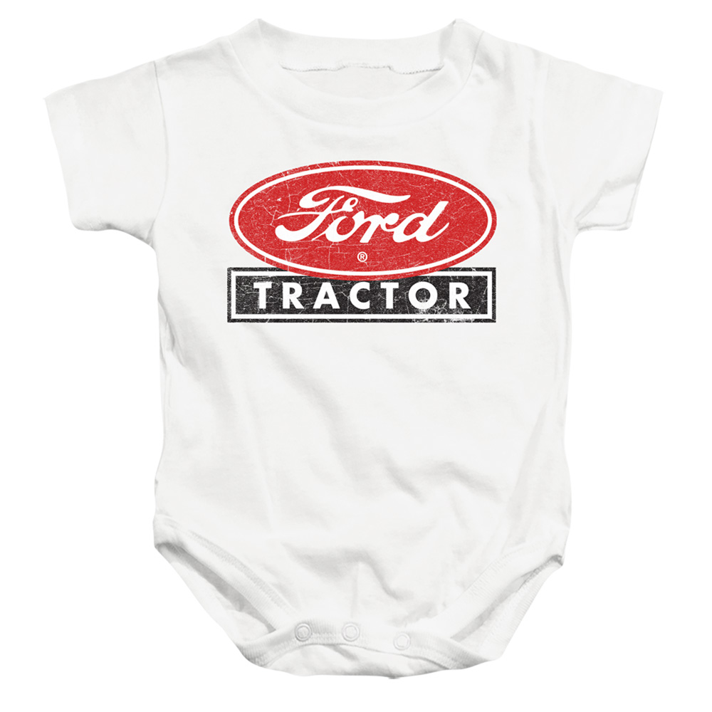 FORD164-SS-4 Ford Tractor Infant Snapsuit, White - Extra Large - 24 Month