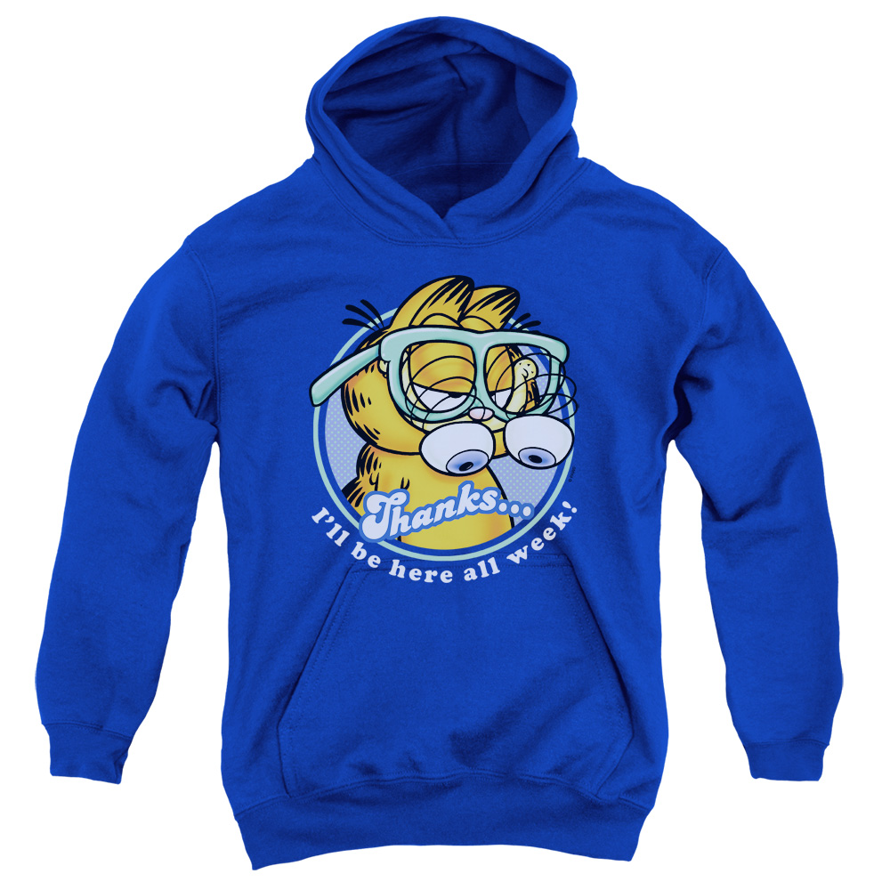 GAR201-YFTH-2 Garfield Performing Youth Hooded Sweatshirt, Royal - Medium
