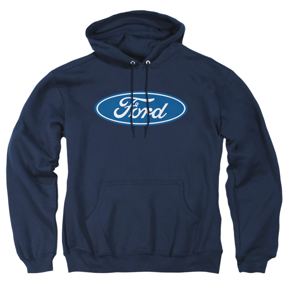 FORD189-AFTH-2 Ford Dimensional Logo Adult Pullover Hoodie, Navy - Medium