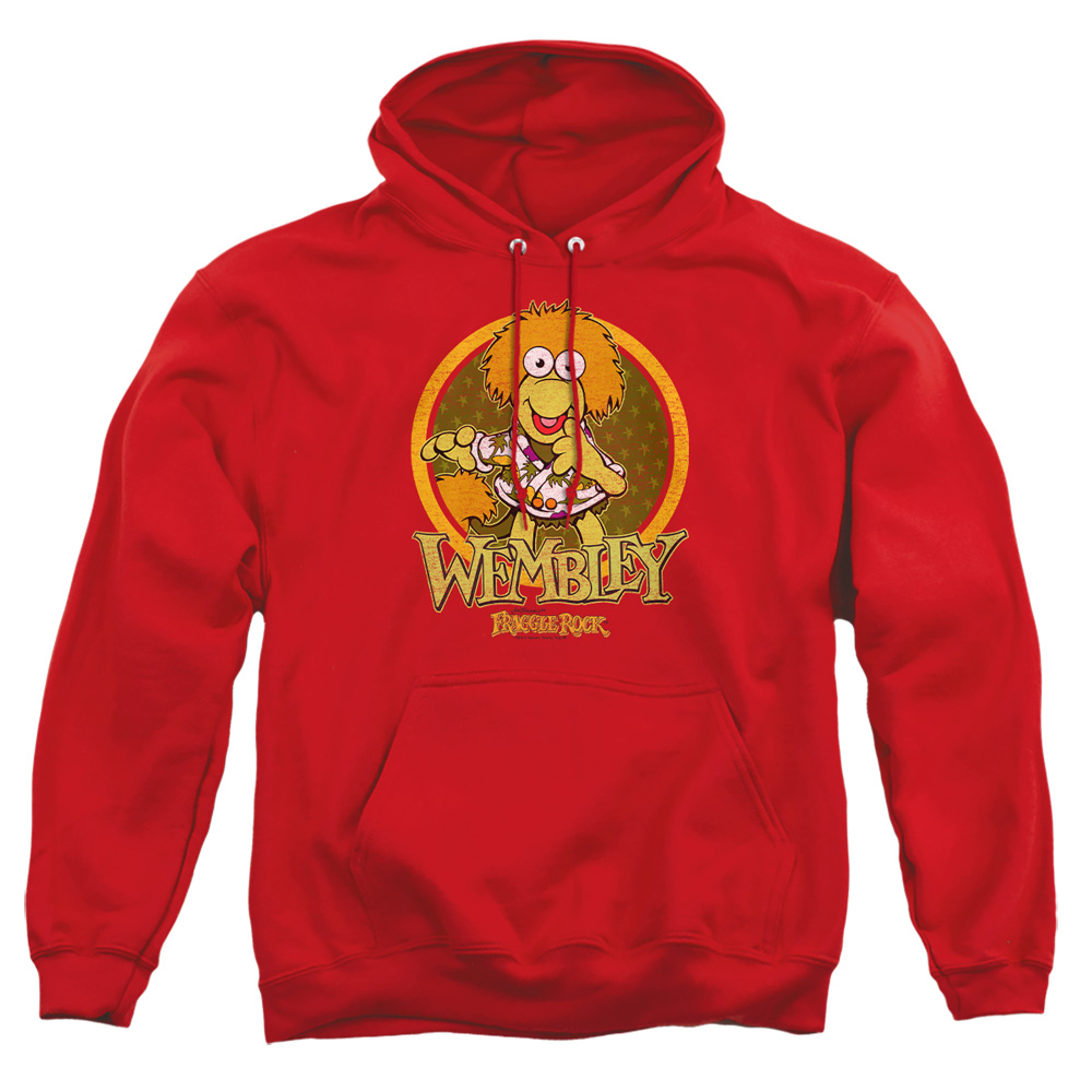 FR110-AFTH-5 Fraggle Rock Wembley Circle Adult Pullover Hoodie, Red - 2X