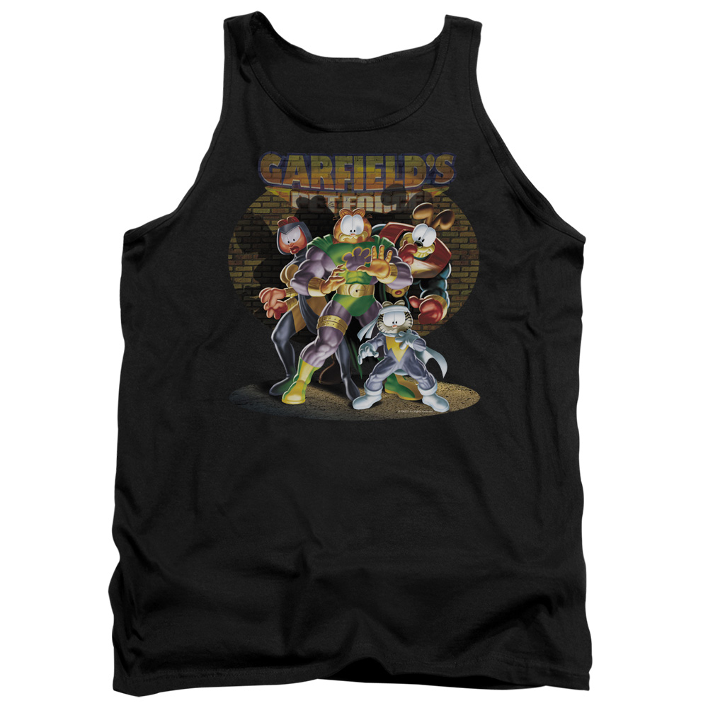 GAR432-TK-2 Garfield Spotlight Adult Tank Top, Black - Medium