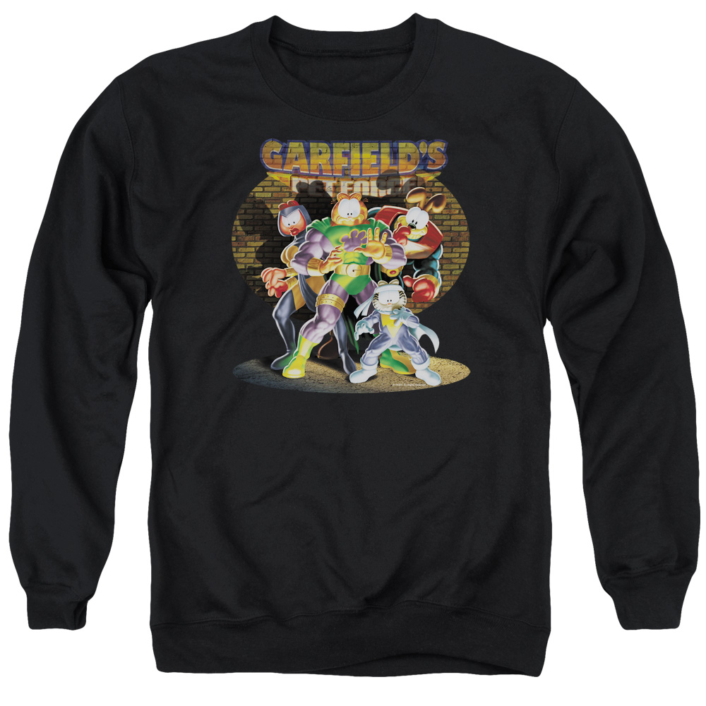 GAR432-AS-2 Garfield Spotlight Adult Crewneck Sweatshirt, Black - Medium