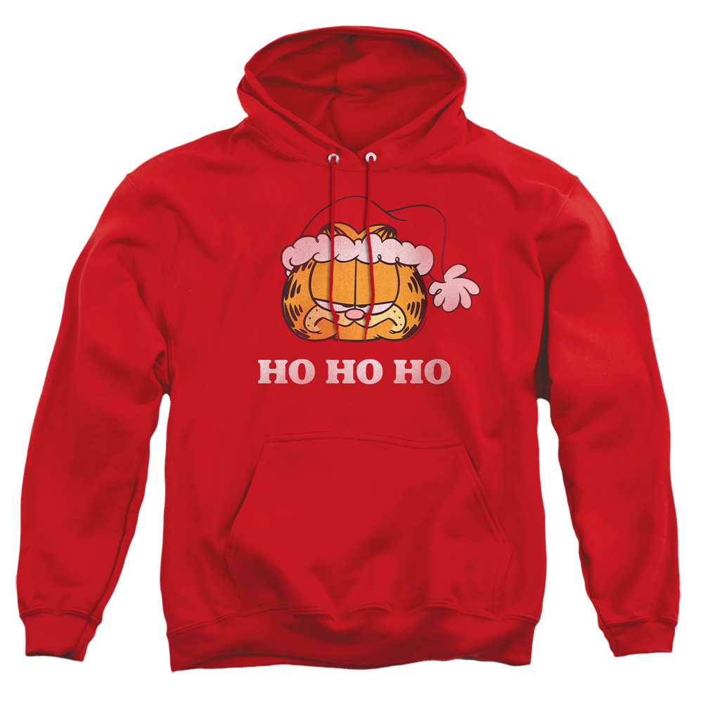 GAR597-AFTH-2 Garfield Ho Ho Ho Adult Pullover Hoodie, Red - Medium