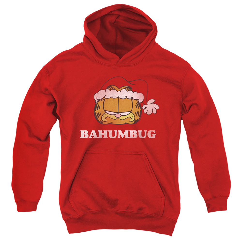 GAR600-YFTH-2 Garfield Bahumbug Youth Hooded Sweatshirt, Red - Medium