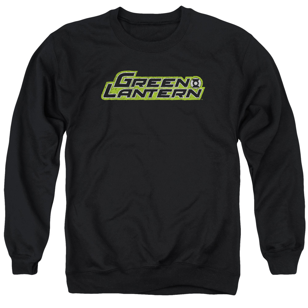 GL171-AS-2 Green Lantern Scribble Title Adult Crewneck Sweatshirt, Black - Medium