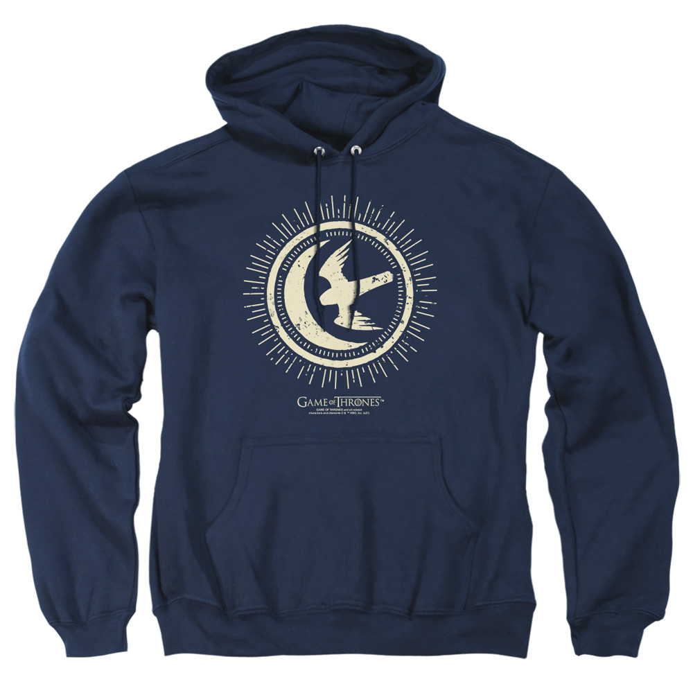 GOT205-AFTH-1 Game of Thrones Arryn Burst Sigil Adult Pullover Hoodie, Navy - Small