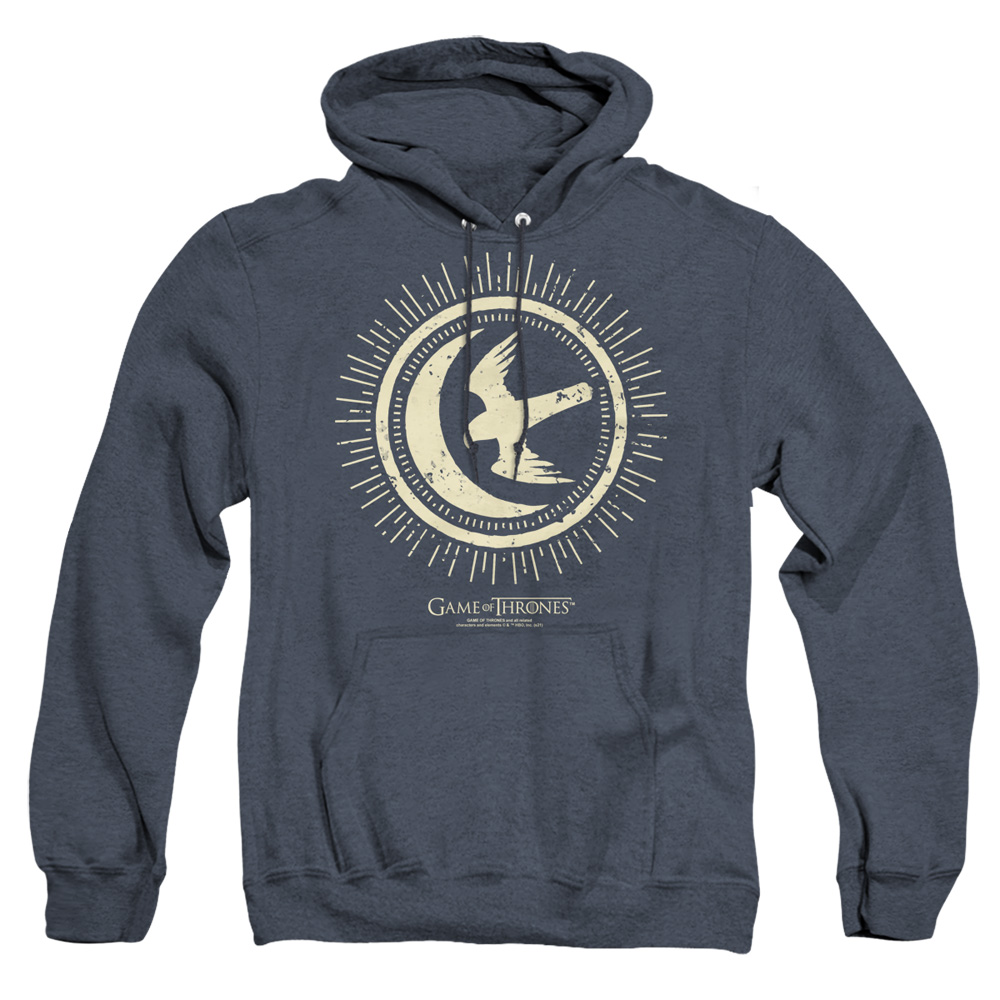 GOT205-AHH-1 Game of Thrones Arryn Burst Sigil Adult Heather Hoodie, Navy - Small