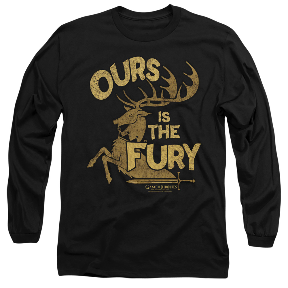 GOT233-AL-4 Game of Thrones Fury Adult Long Sleeve T-Shirt, Black - Extra Large