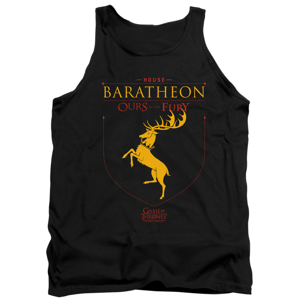 GOT171-TK-1 Game of Thrones House Baratheon Sigil Adult Tank Top, Black - Small