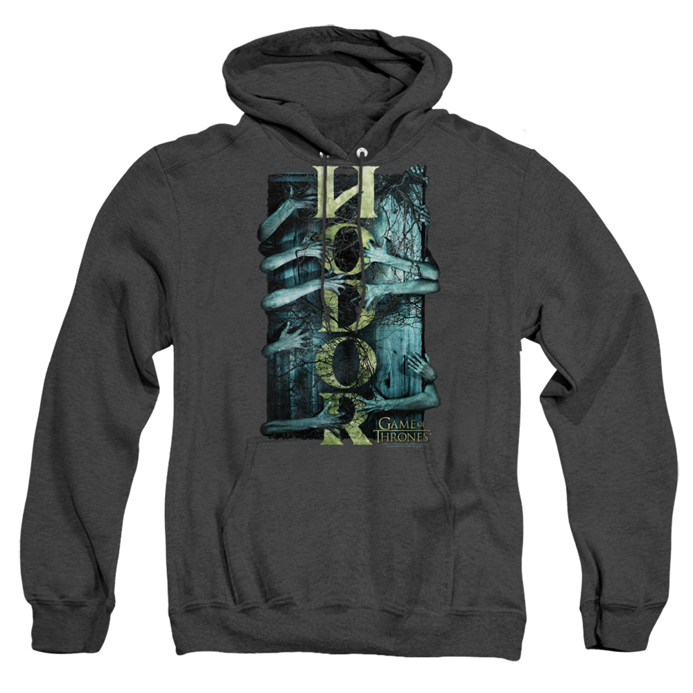 GOT219-AHH-3 Game of Thrones Hodor Adult Heather Hoodie, Black - Large
