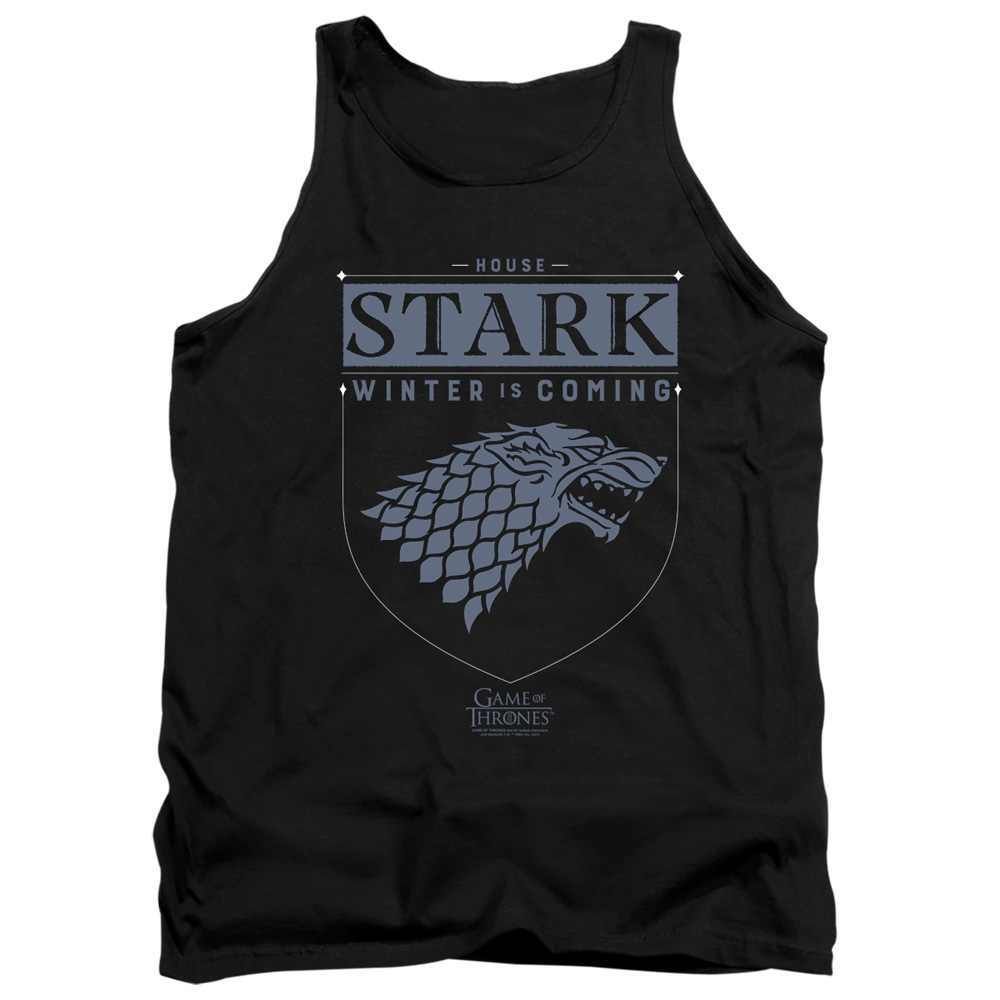 GOT163-TK-3 Game of Thrones House Stark Sigil Adult Tank Top, Black - Large
