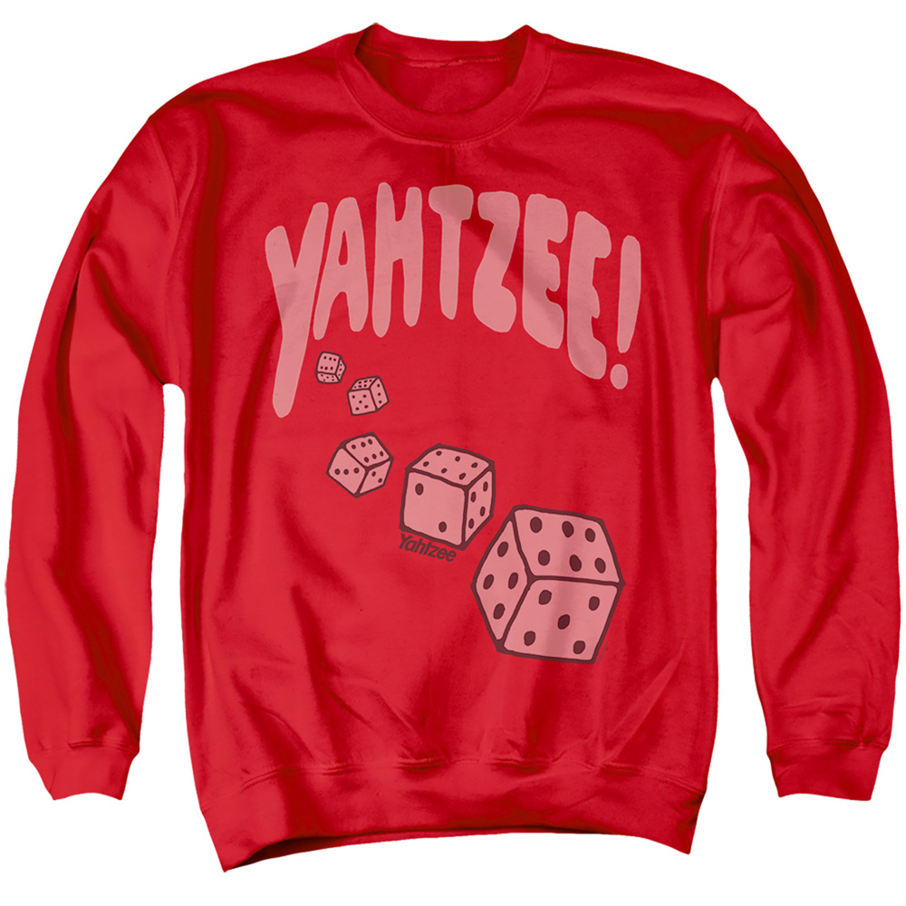 HBRO947-AS-2 Hasbro The Highest Roll Adult Crewneck Sweatshirt, Red - Medium
