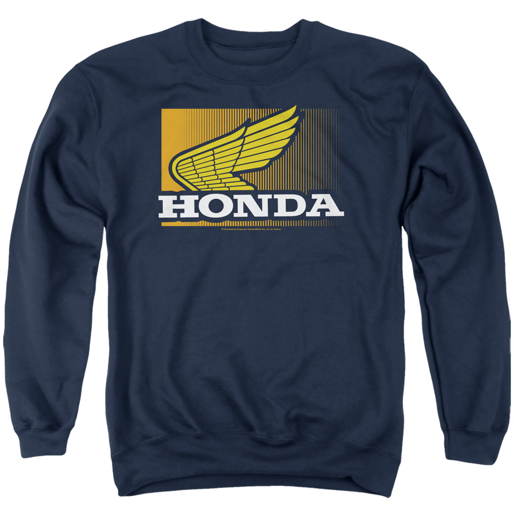 HNDA128-AS-2 Honda Wing Gradient Adult Crewneck Sweatshirt, Navy - Medium